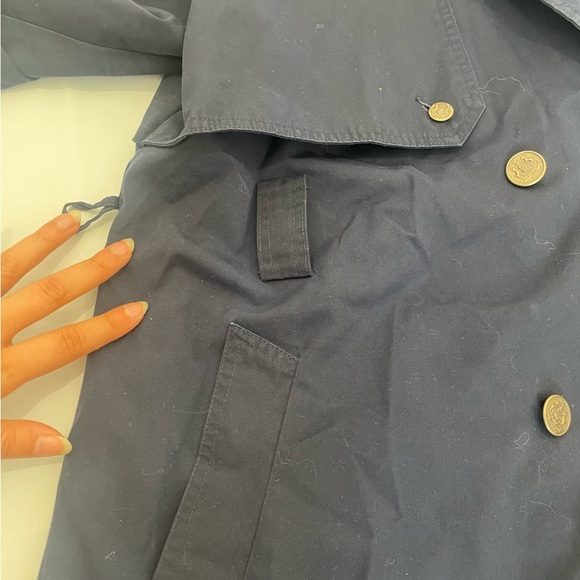 ๐น Collection Elegant Navy Blue Trench Coat โ Size 13/14 ๐น - Picture 15 of 16